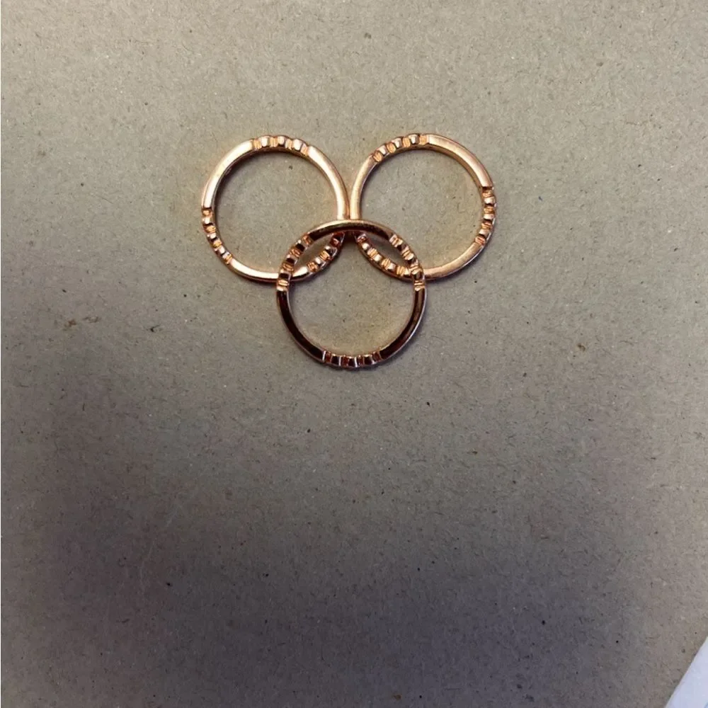 KATE SPADE STACKABLE ROSE GOLD RING BLING SZ 6 - Picture 2 of 3